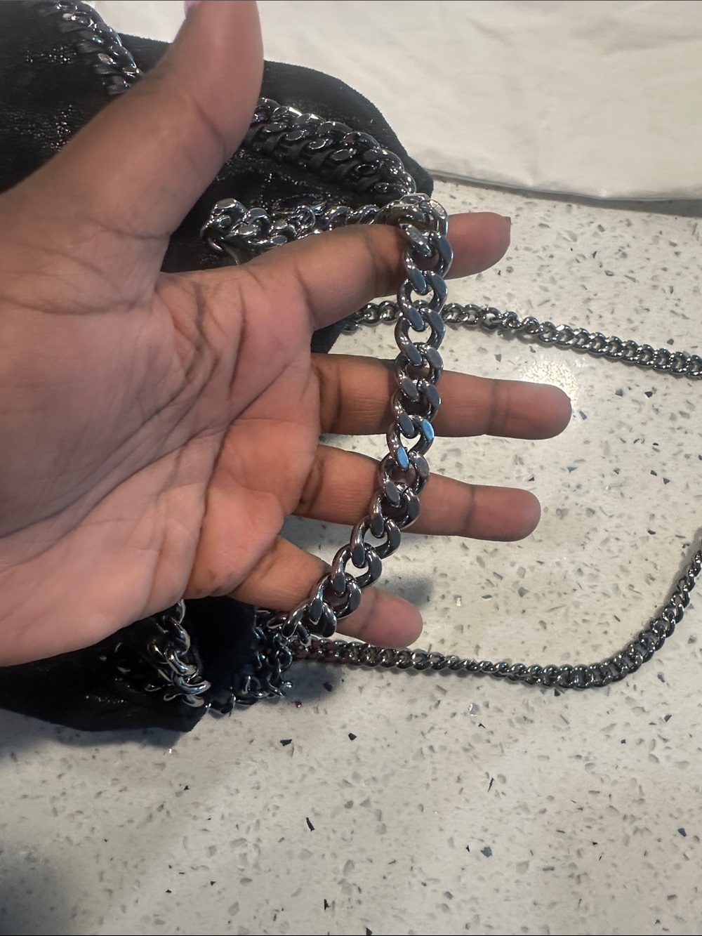 Stella McCartney Black Falabella Mini Chain Shoulder Bag - Picture 4 of 15